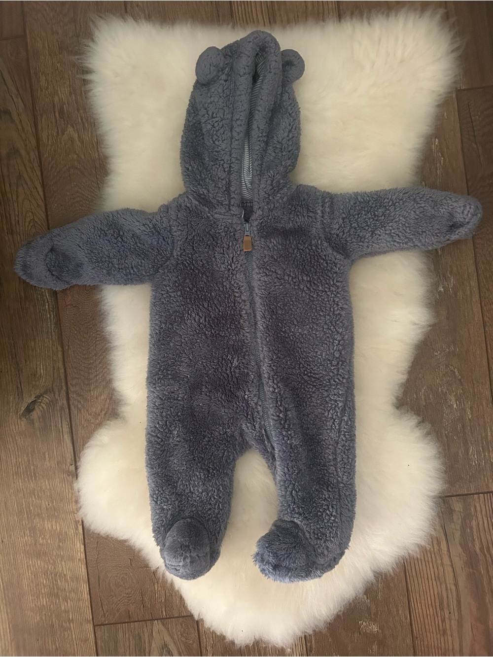 Carter’s Osh Kosh car-seat-friendly one-piece hooded Fleece onesie